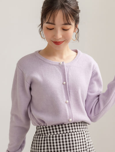 ソフトタッチパールニットカーディガン