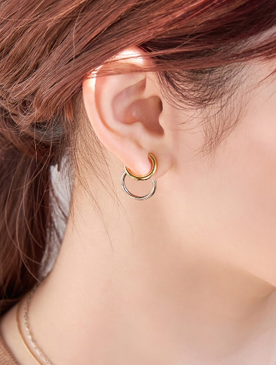コンビダブルサークルエアリーイヤリング