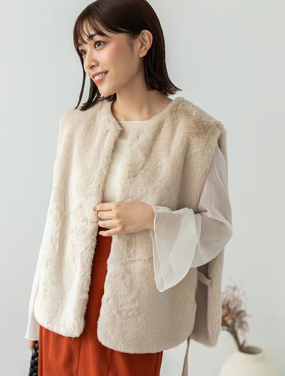 【インスタグラマーコラボ】フェイクファーベスト